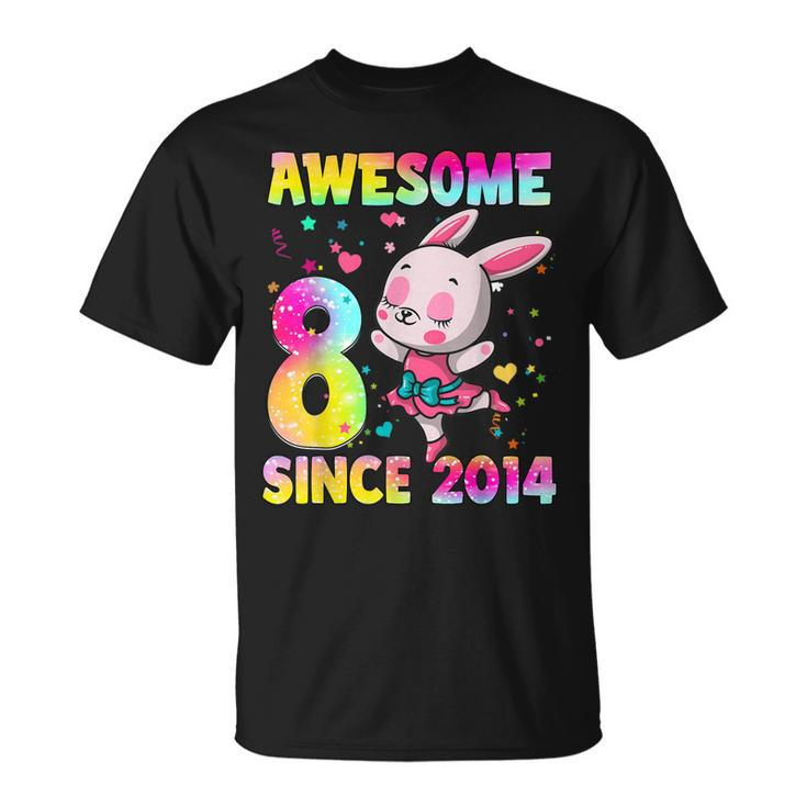 8 Year Old Girls Ns Cute Girl Rabbit 8Th Birthday T-shirt
