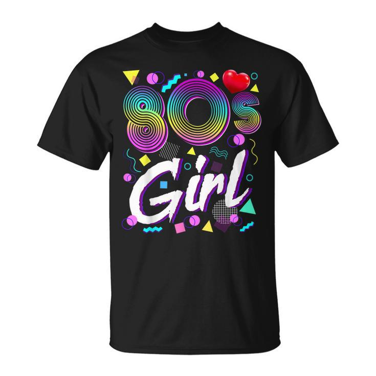 80S Girl Birthday Party Costume Retro Vintage Gift Women  V2 Unisex T-Shirt