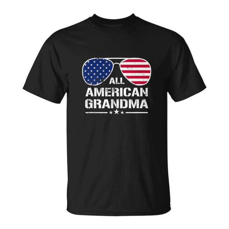 All American Grandma American Flag Patriotic V2 Unisex T-Shirt