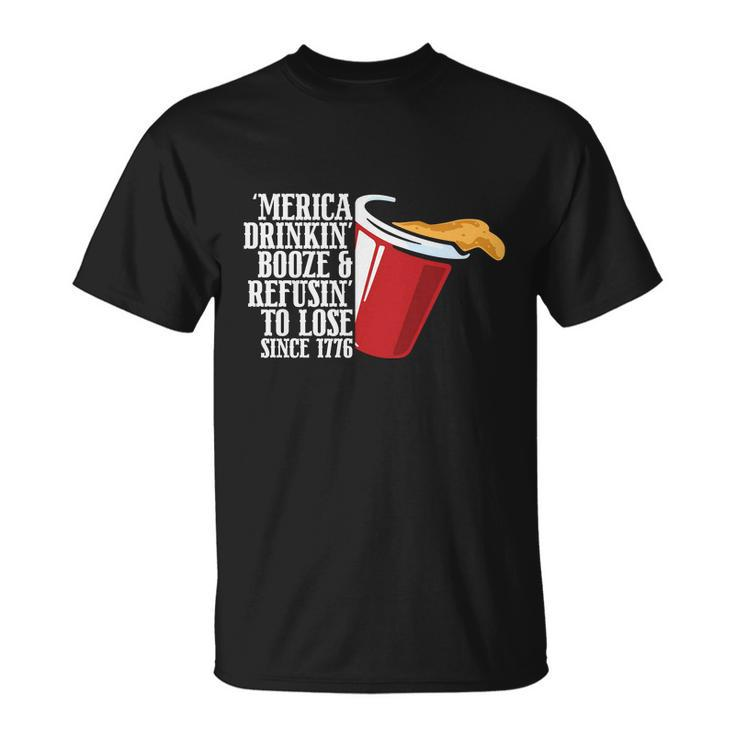 America Drinking Booze Refusing To Lose Since 1776 Plus Size Shirt For Men Women Unisex T-Shirt