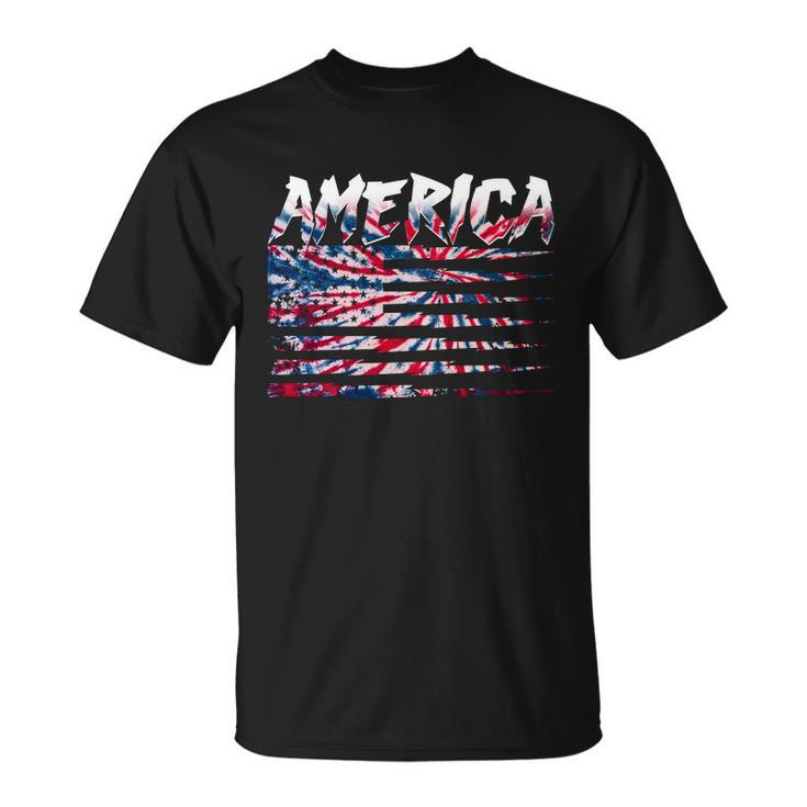 America Lightning Bolt Usa Tie Dye Flag T-shirt