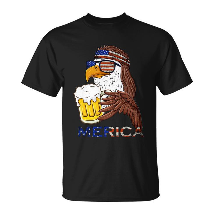 American Bald Eagle Mullet Graffiti 4Th Of July Patriotic Gift Unisex T-Shirt