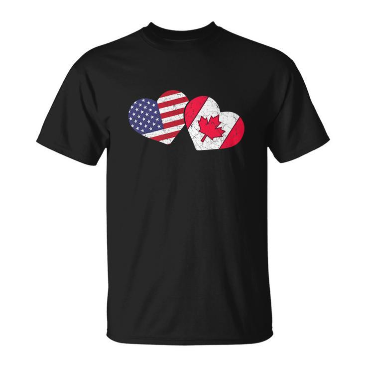 American Canadian Heart Canada Funny Unisex T-Shirt