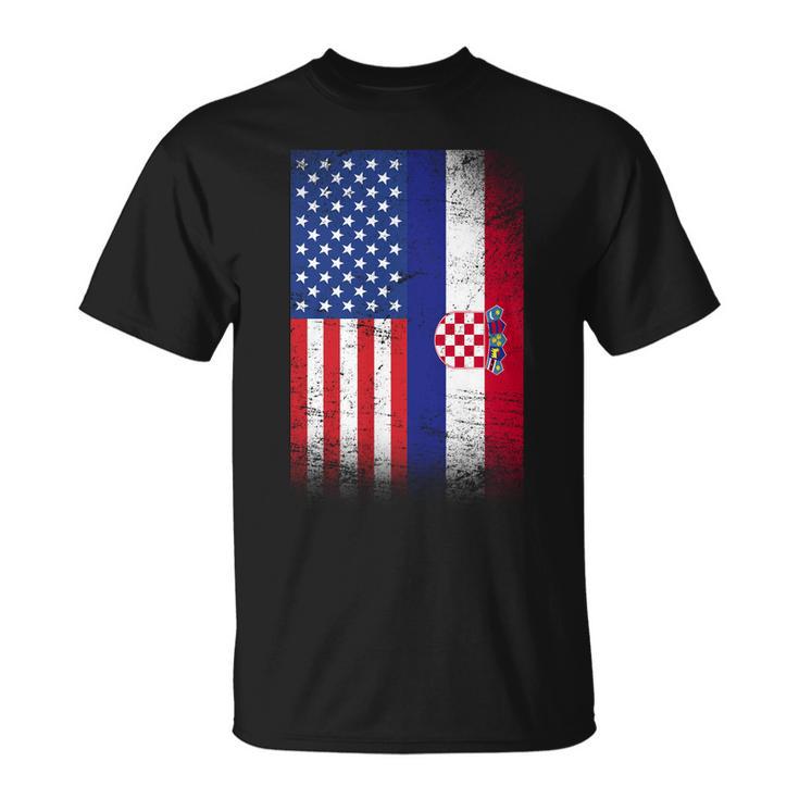 American Croatian Flag Croatia Pride Unisex T-Shirt