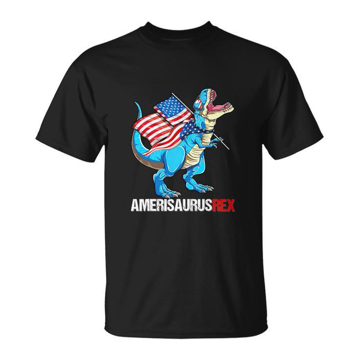 American Flag Funny 4Th Of July T Rex Dinosaur Unisex T-Shirt