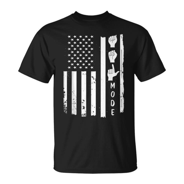 American Sign Language Asl Mode Usa Flag T-shirt
