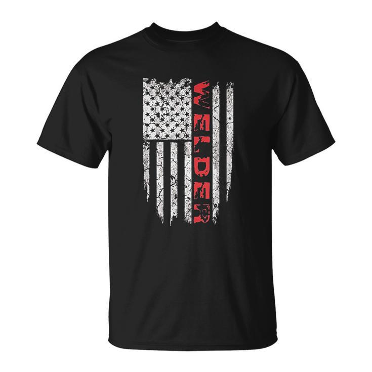 American Welder Proud Usa V2 Men Women T-shirt Graphic Print Casual Unisex Tee
