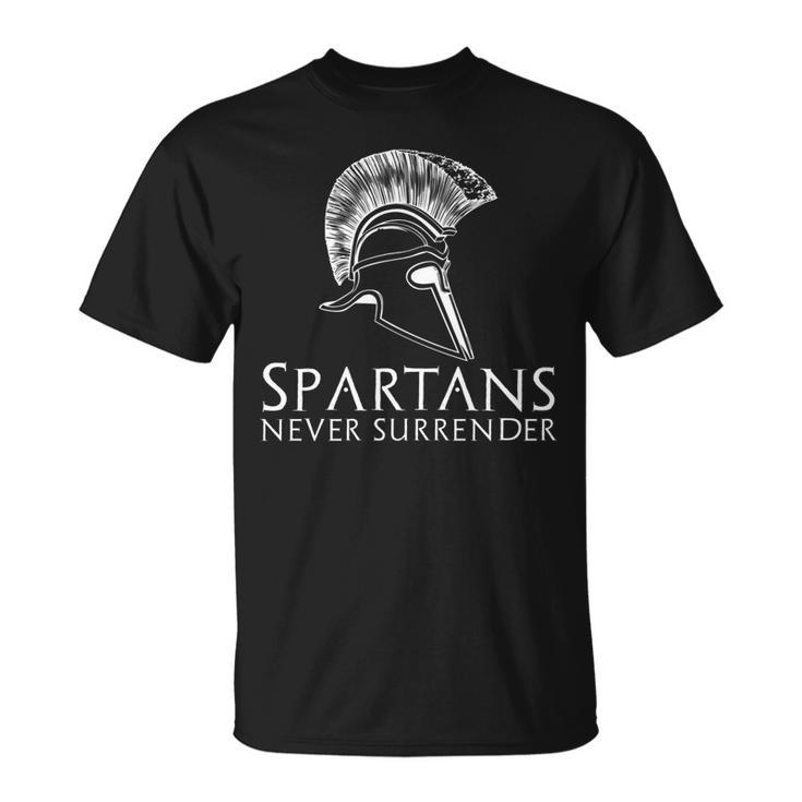 Ancient Spartan Greek History - Spartans Never Surrender   Unisex T-Shirt