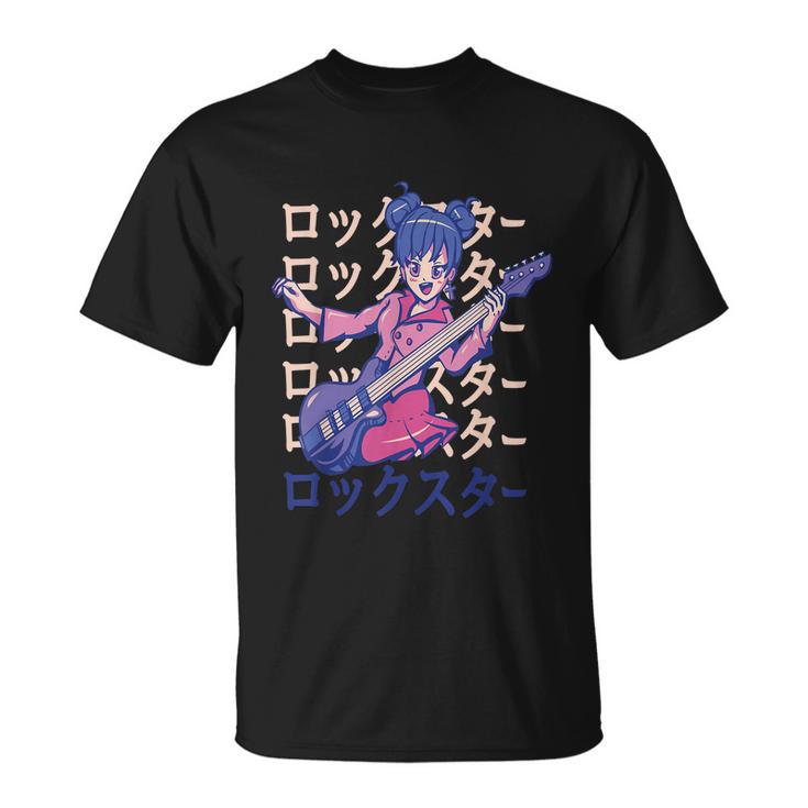 Anime Girl Bass Guitar Unisex T-Shirt