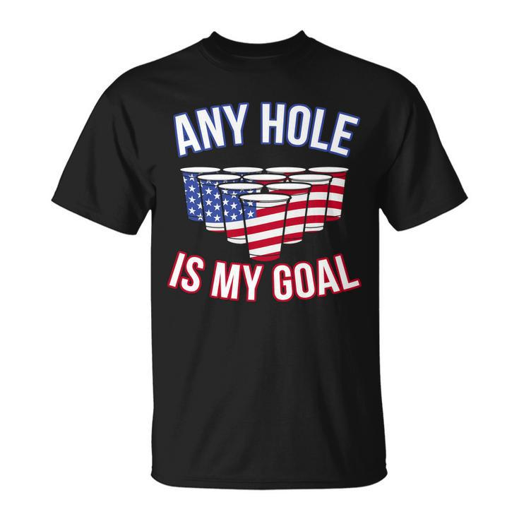 Any Goal Is A Hole Usa Beer Bong Party Unisex T-Shirt