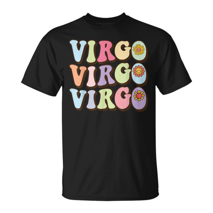August September Birthday Groovy Astrology Zodiac Sign Virgo T-shirt