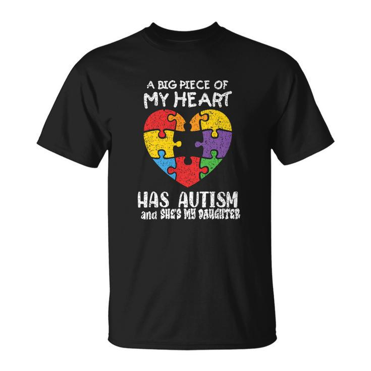 Autism Awareness Dad Mom Daughter Autistic Kids Awareness Unisex T-Shirt