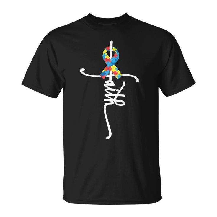 Autism Faith Puzzle Ribbon V2 Unisex T-Shirt