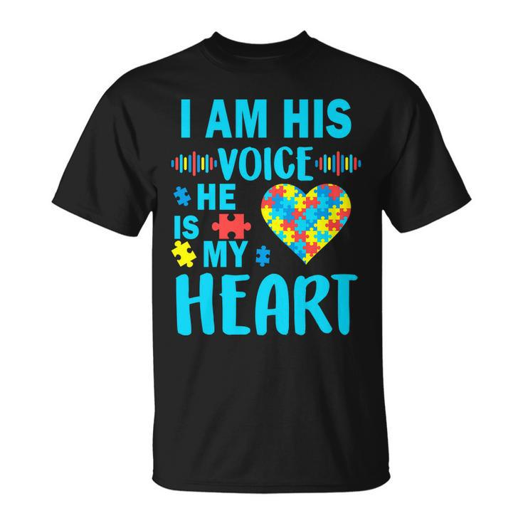 Autism I Am His Voice He Is My Heart Tshirt Unisex T-Shirt