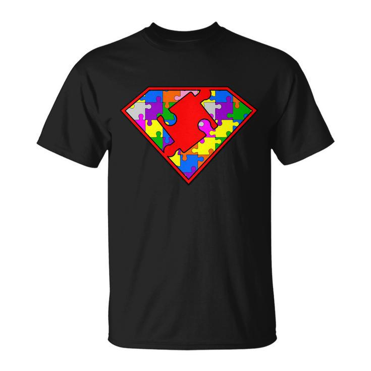 Autism Superhero Puzzle Crest Tshirt Unisex T-Shirt