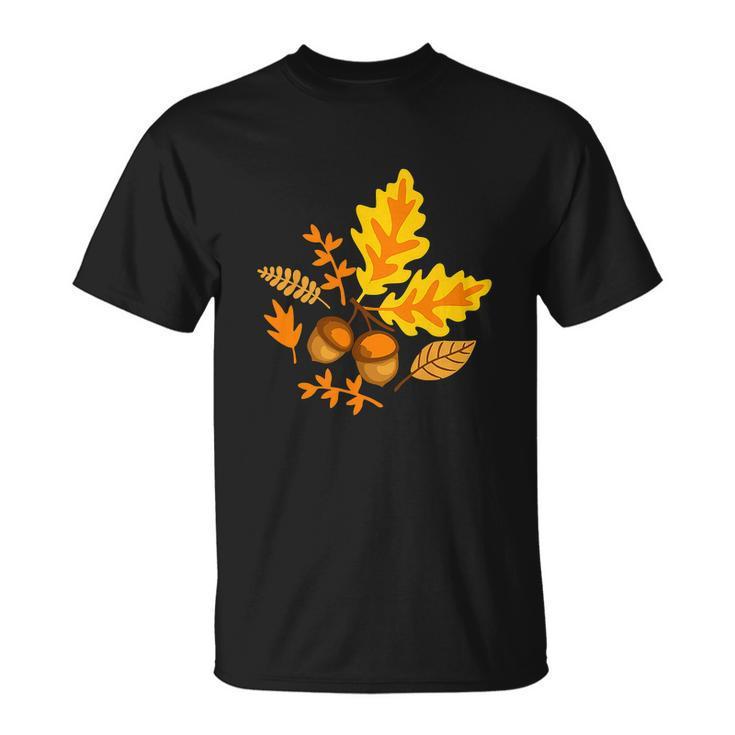 Autumn Leaves And Acorns Fall For Thanksgiving Cute T-Shirt