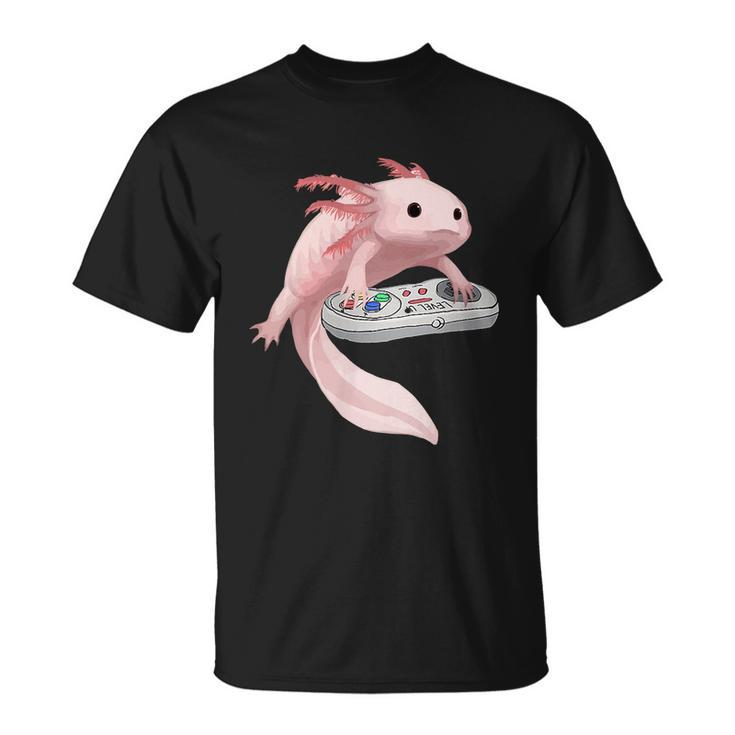 Axolotl Fish Playing Video Game Axolotl Lizard Gamers Unisex T-Shirt