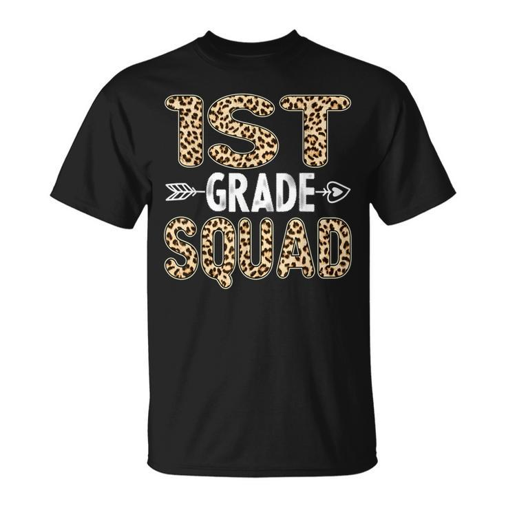 Back To School First Grade 1St Grade Leopard Squad Teacher  Unisex T-Shirt