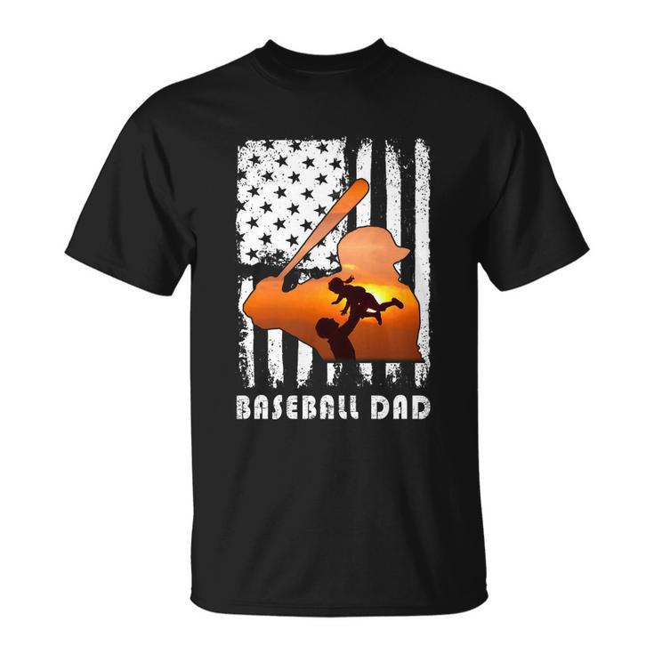 Baseball Dad Father And Kid Family Baseball Lover Unisex T-Shirt