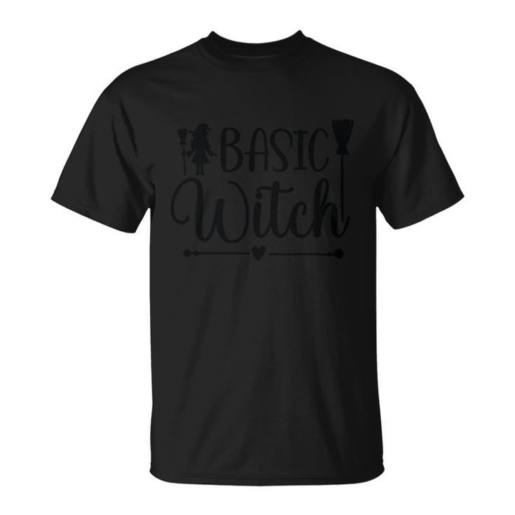 Basic Witch Broom Funny Halloween Quote Unisex T-Shirt