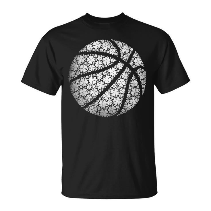 Basketball Ball Irish Shamrock Lucky Clover St Patricks Day T-shirt