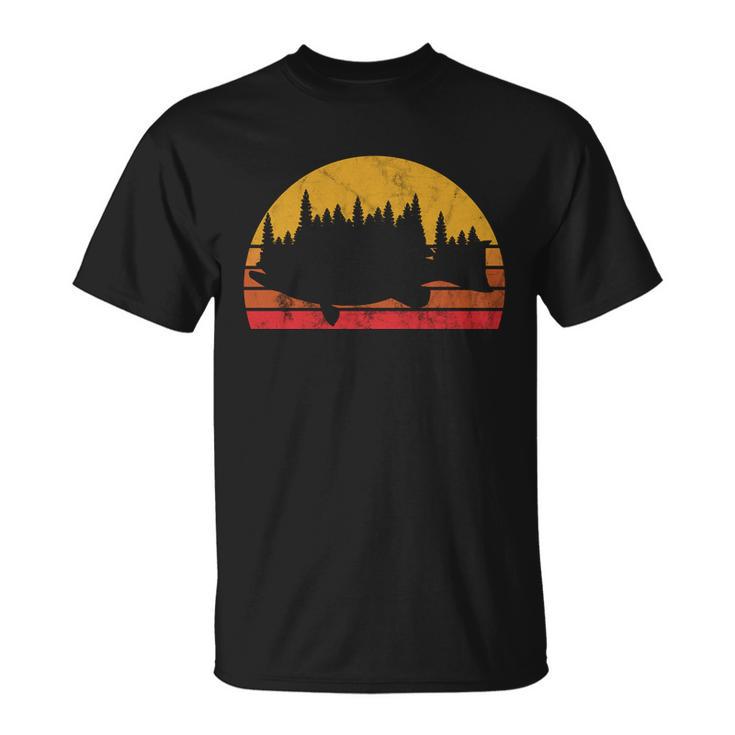 Bass Fishing Forest Sunset Unisex T-Shirt