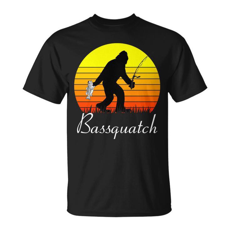 Bassquatch Bigfoot Fishing Tshirt Unisex T-Shirt