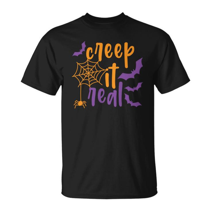 Bat Halloween Creep It Real Color Unisex T-Shirt