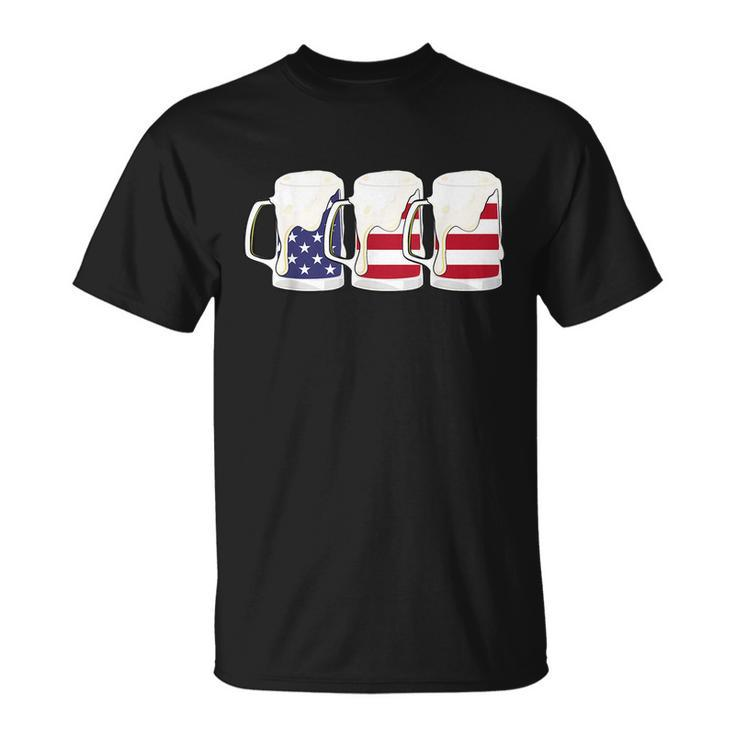 Beer American Flag Shirt 4Th Of July Men Women Merica Usa Unisex T-Shirt