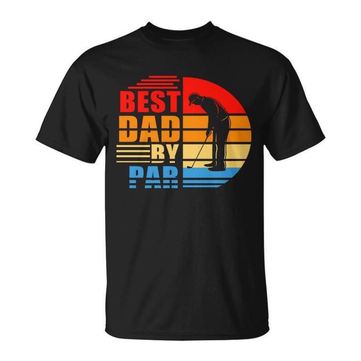 Best Dad By Par Retro Golf Sunset Tshirt Unisex T-Shirt