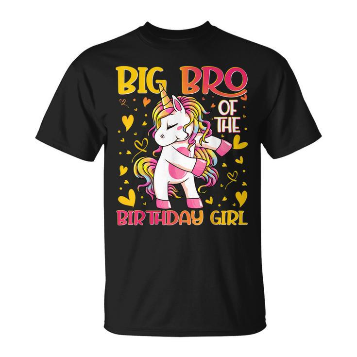 Big Bro Of The Birthday Girl Flossing Unicorn Big Brother  Unisex T-Shirt