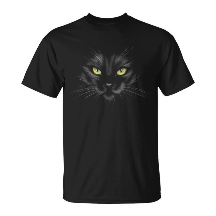 Black Cat Face Animal Halloween For Men Women Kids Sarcastic  Unisex T-Shirt