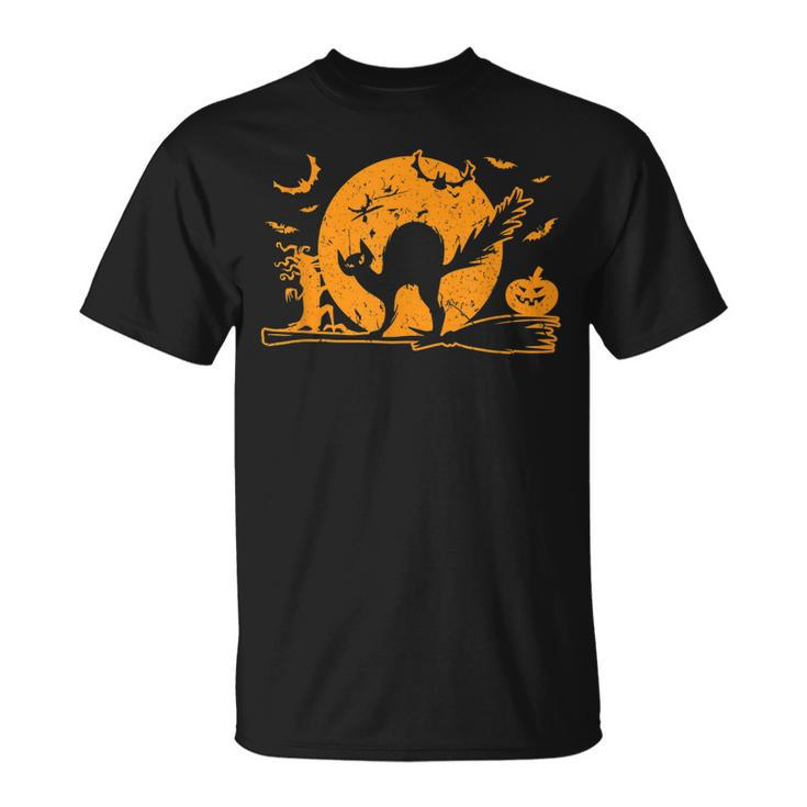 Black Cat Halloween Pet Lover Scary Funny  Unisex T-Shirt