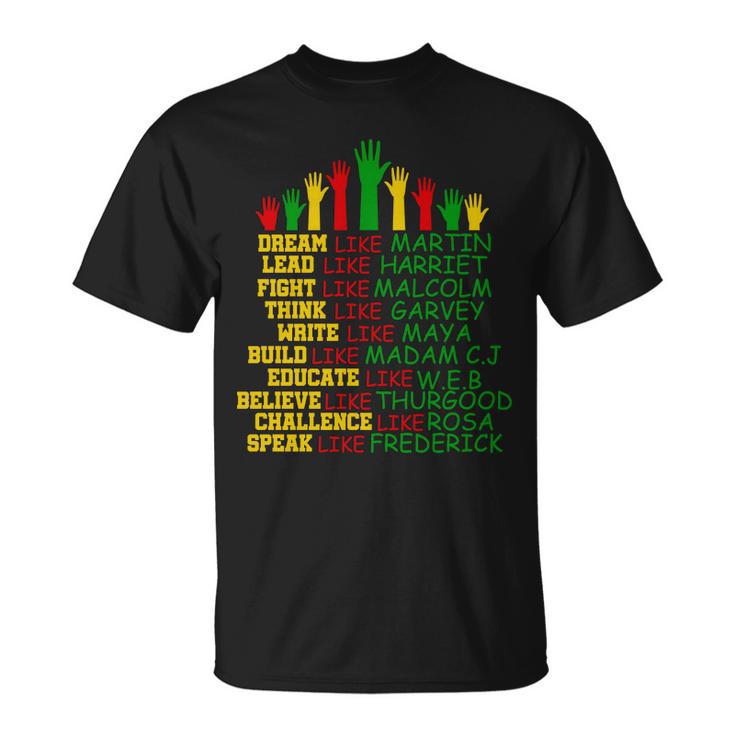 Black History Month Famous Figures Unisex T-Shirt