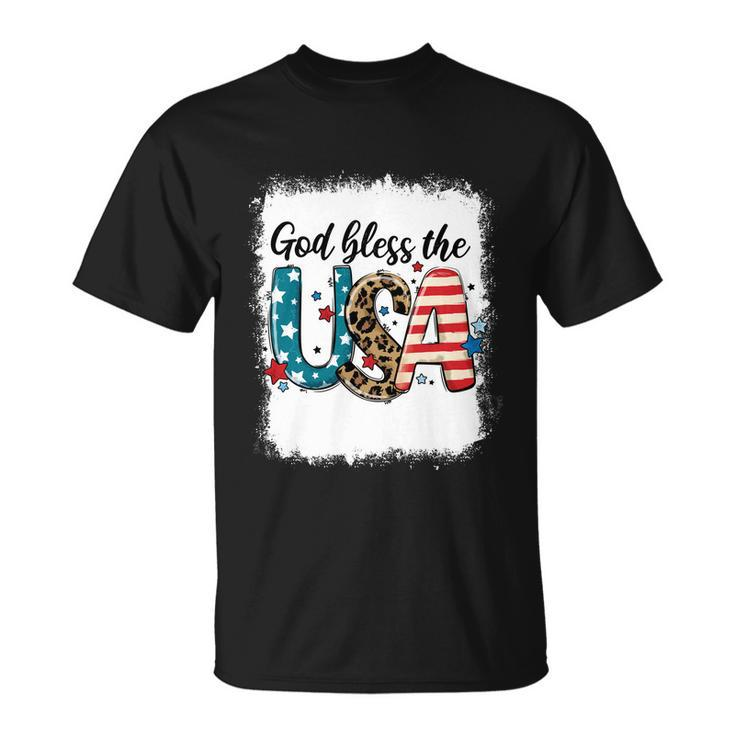 Bleached 4Th July God Bless The Usa Patriotic American Flag Gift Unisex T-Shirt