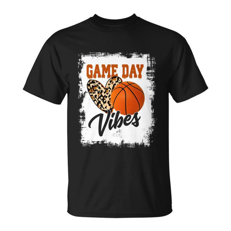 Bleached Game Day Vibes Basketball Fan Mom Grandma Auntie Cute Gift Unisex T-Shirt