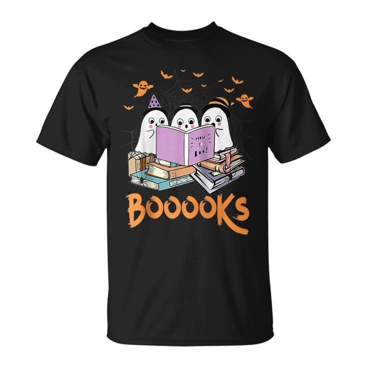Boo Read Books Library Booooks Ghost Halloween T-shirt
