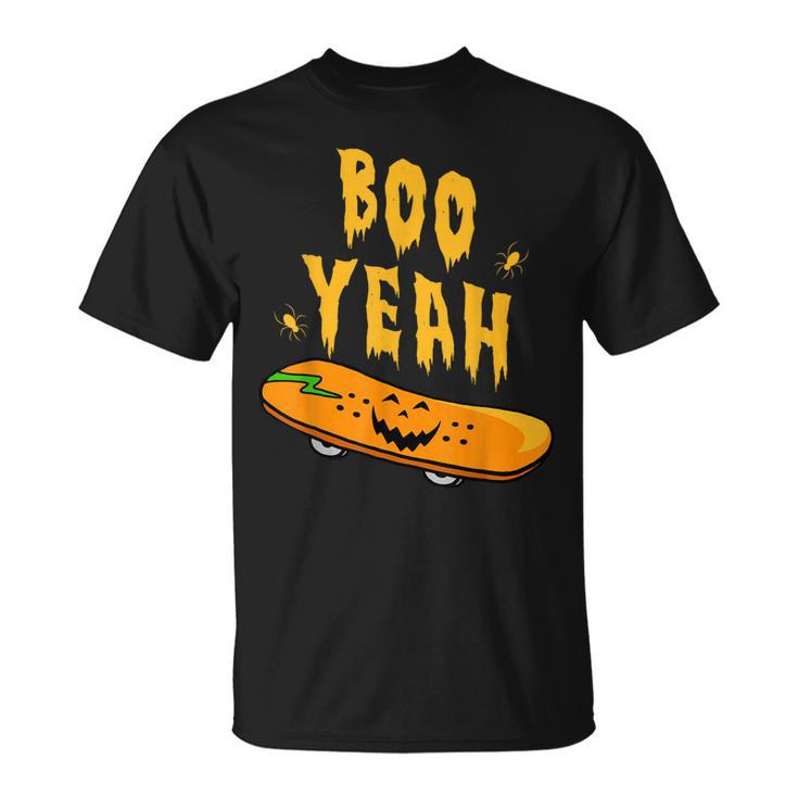 Boo Yeah Skateboard Halloween Spider Skateboard Cute T-shirt