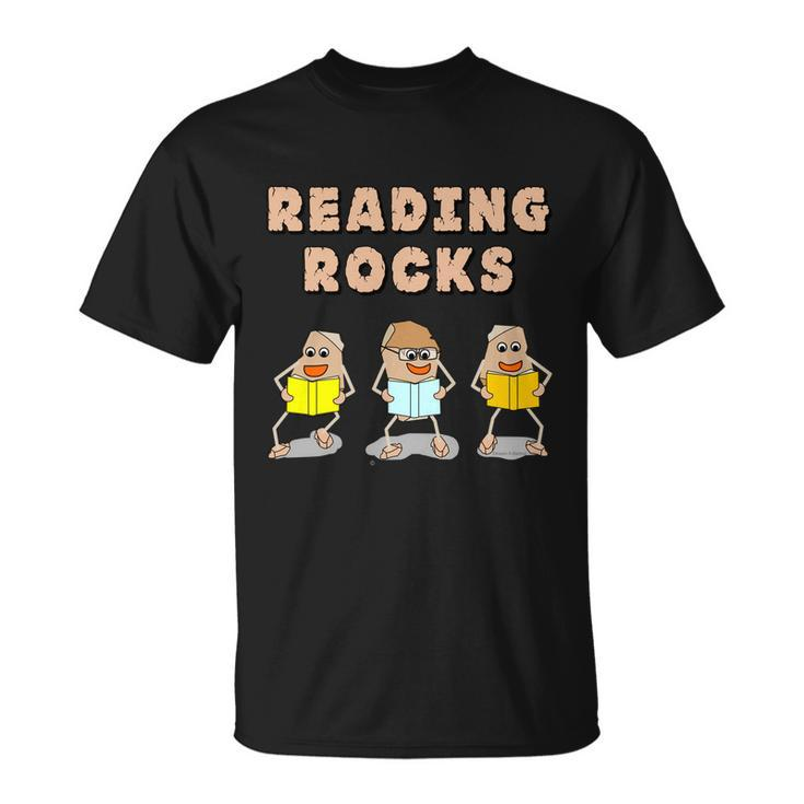 Book Reading Rocks Funny Literacy Funny Gift Unisex T-Shirt