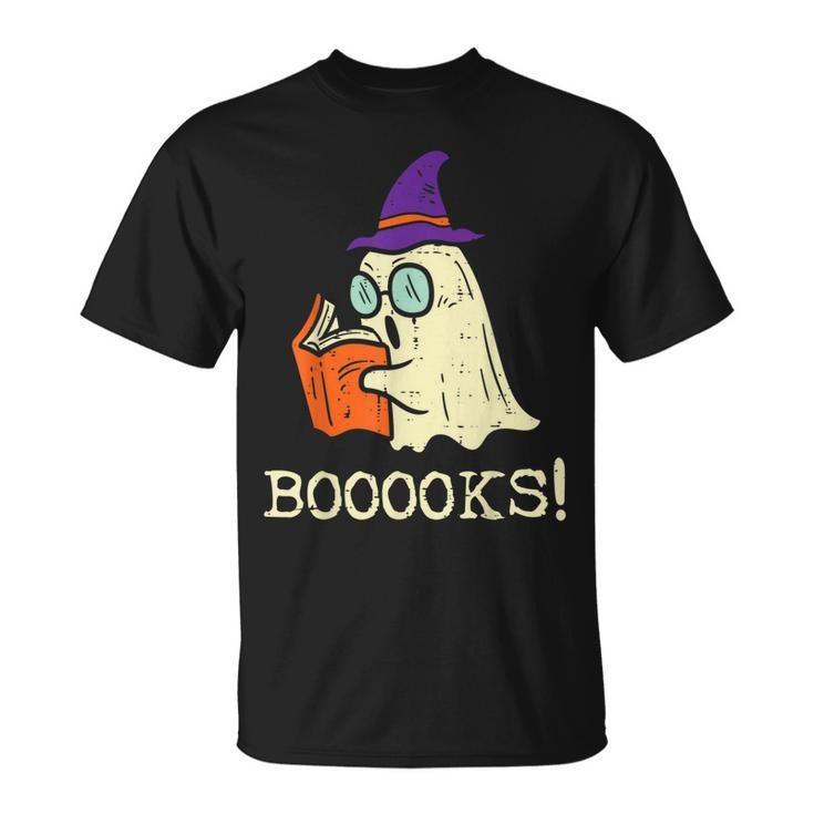 Books Ghost Boo Funny Reading Halloween Teacher Librarian  Unisex T-Shirt
