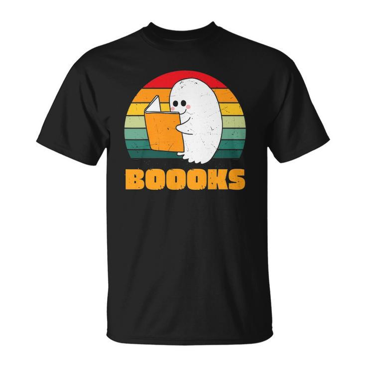 Boooks Ghost Funny Librarian Book Lovers Halloween Costume Unisex T-Shirt