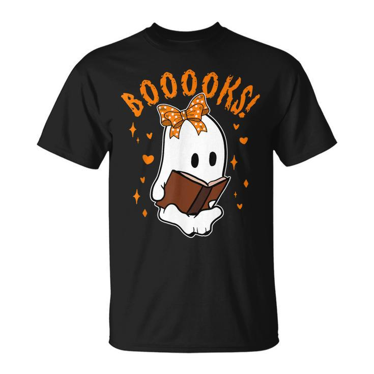 Booooks Boo Ghost Halloween Nerd T-shirt