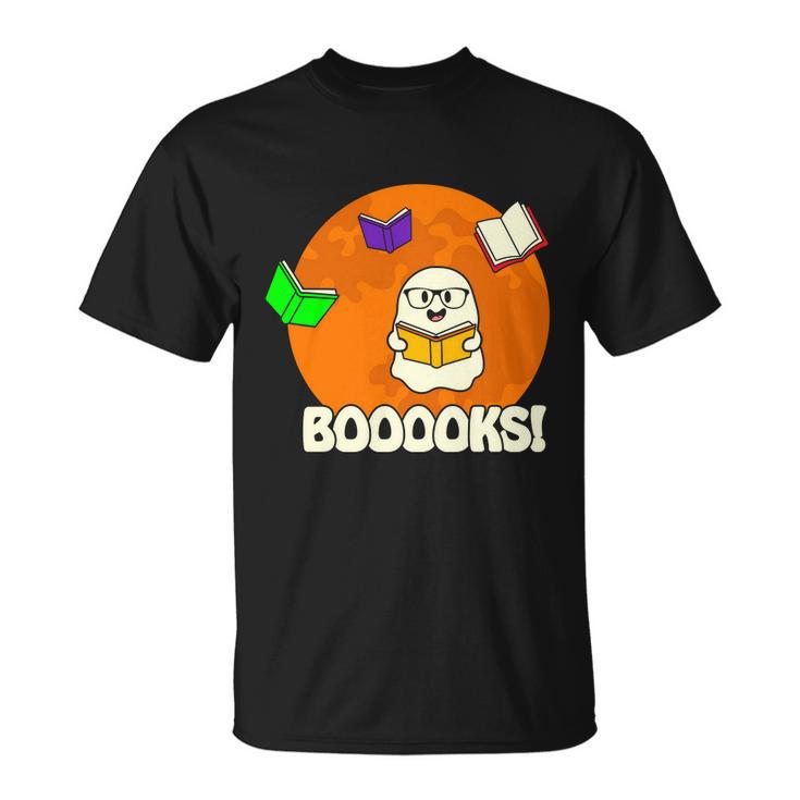Booooks Ghost Boo Halloween Quote Unisex T-Shirt