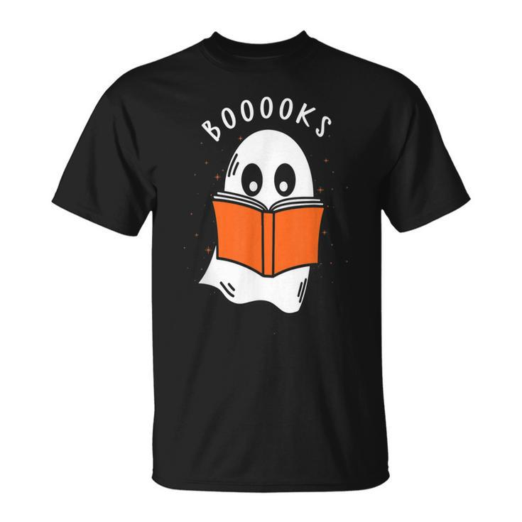 Booooks Ghost Books Halloween Teacher Teacher T-shirt