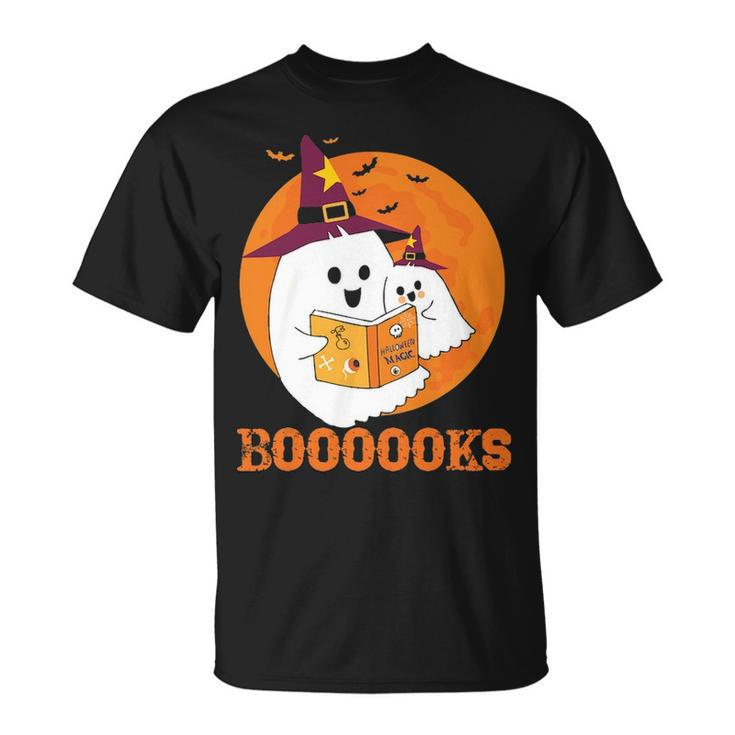 Booooks Halloween Boo Read Books Reading T-shirt