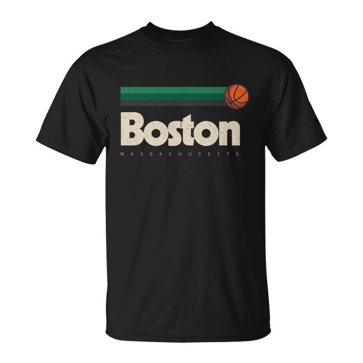 Boston Basketball Bball Massachusetts Green Retro Boston T-Shirt