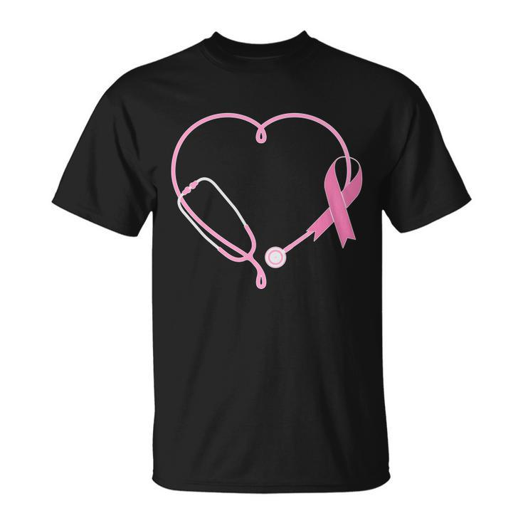 Breast Cancer Awareness Doctor Nurse Stethoscope Unisex T-Shirt