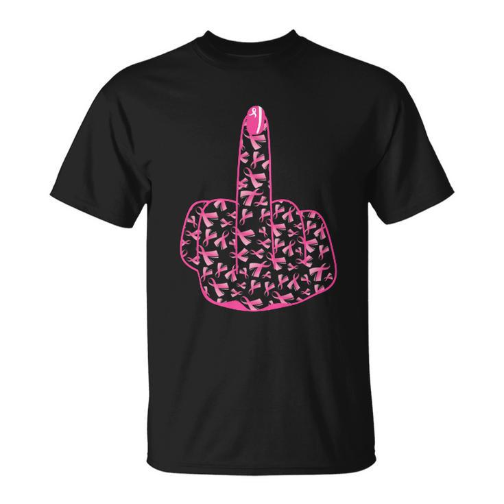 Breast Cancer Awareness Fck Breast Cancer Finger Unisex T-Shirt