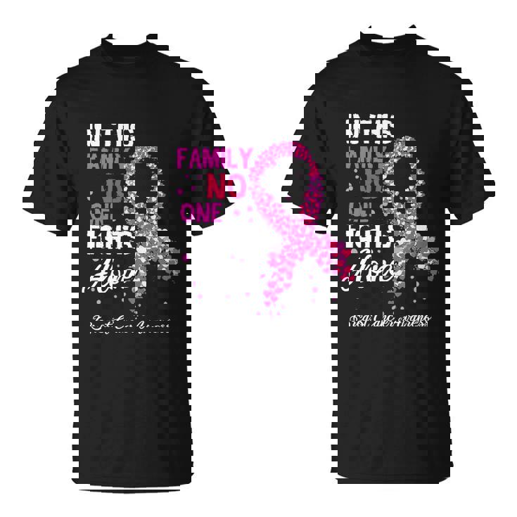 Breast Cancer Awareness In This Family No One Fights Alone Gift Unisex T-Shirt