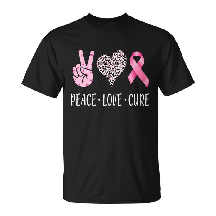 Breast Cancer Awareness Peace Love Cure Tshirt Unisex T-Shirt